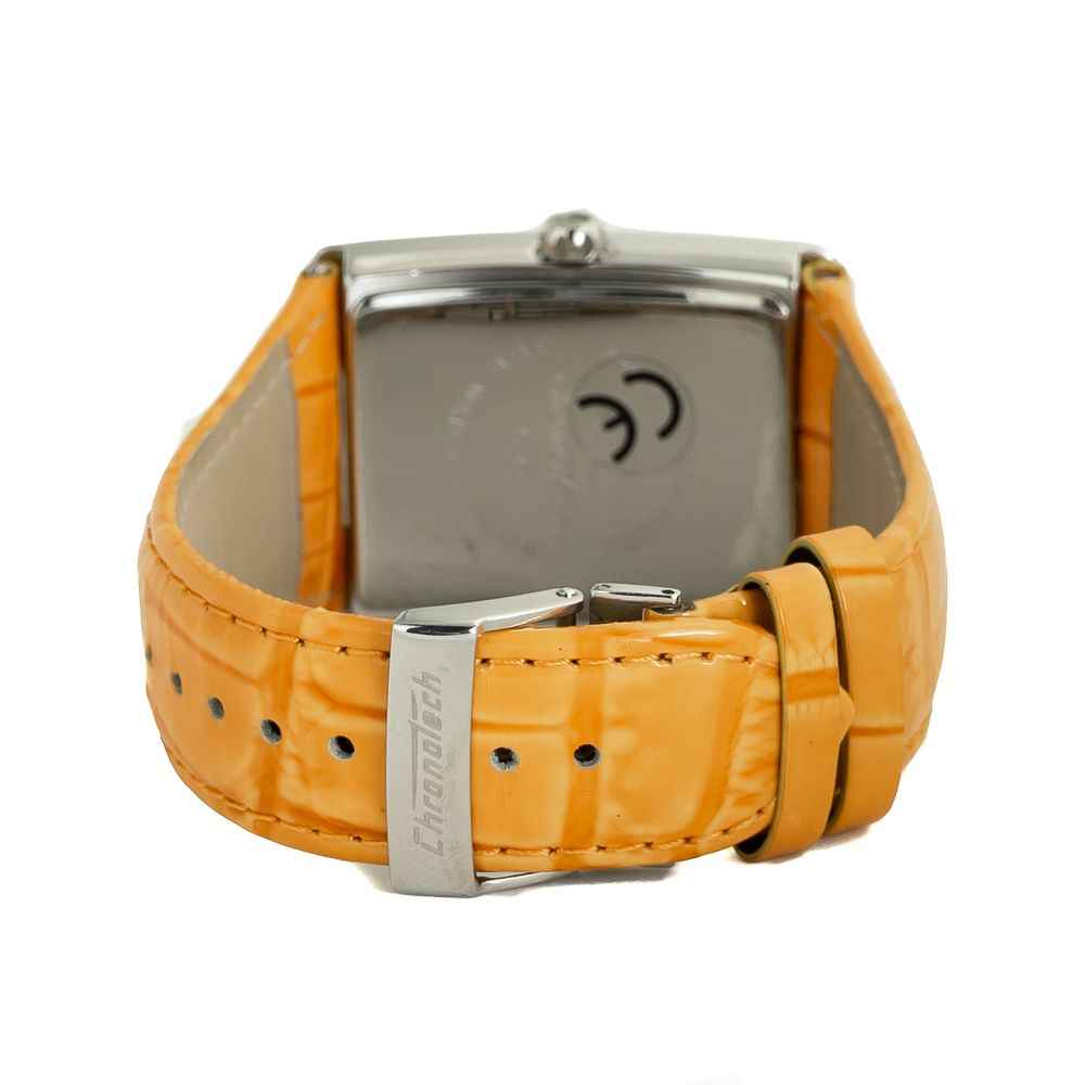 Orange Leather Dress Watch