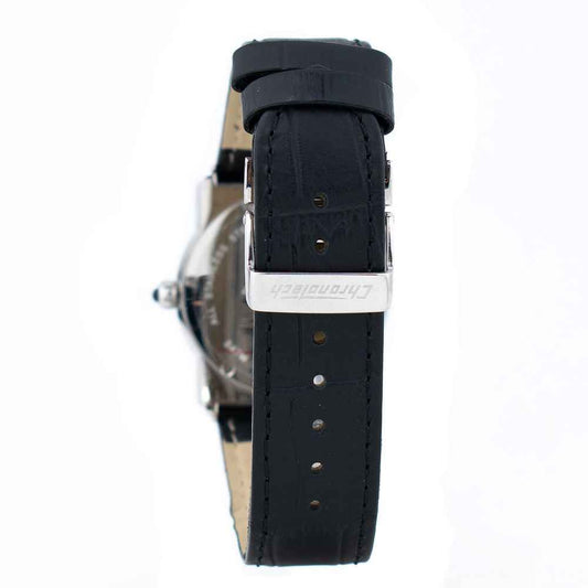 Black Leather Dress Watch