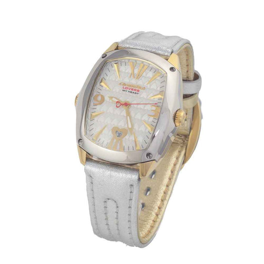 Silver Leather Dress Watch