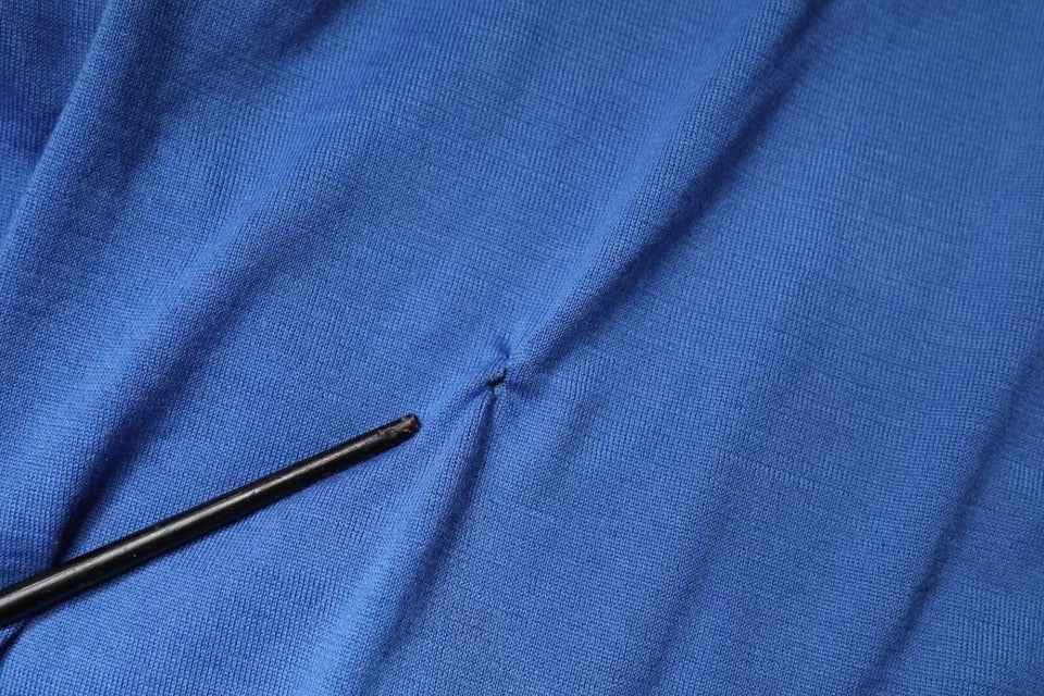 Blue Cashmere Short Sleeves Men Polo T-shirt