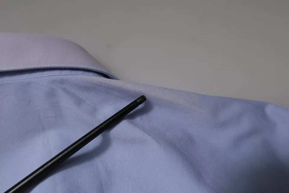 Light Blue Cotton Slim Fit SICILIA Dress Shirt