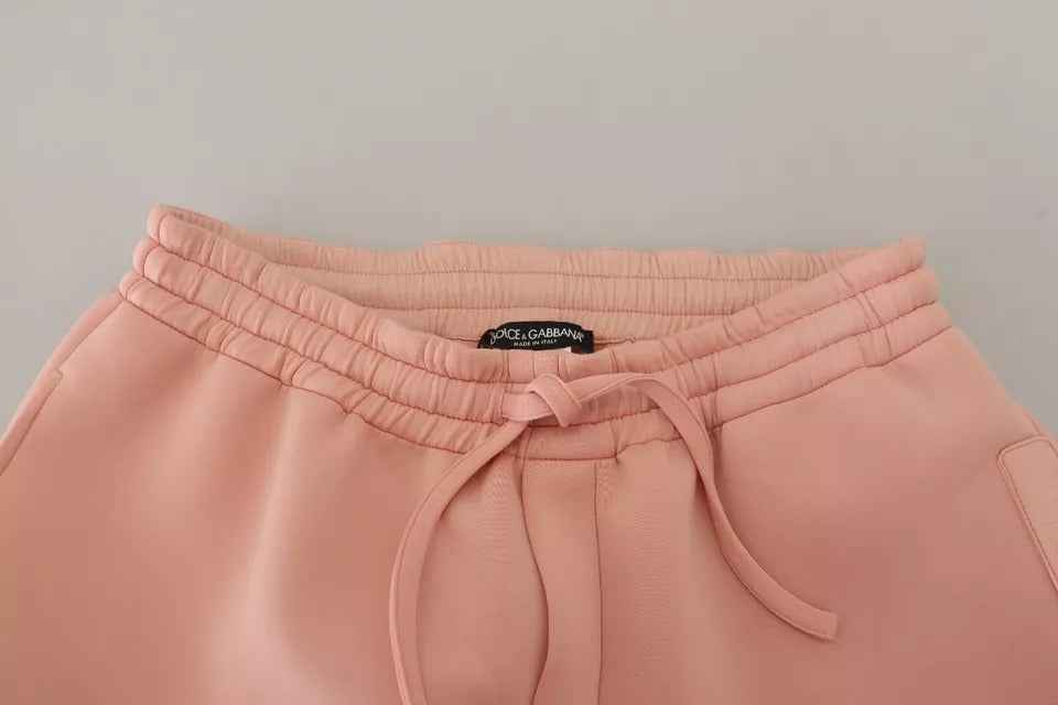 Pink Polyester Sweatpants Jogger Pants