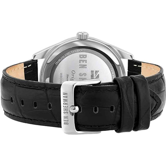 Black Leather Dress Watch
