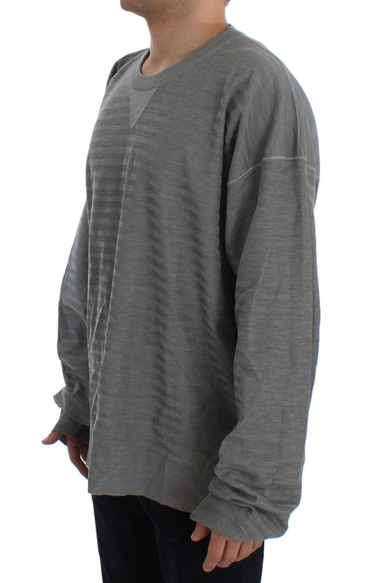 Gray Crewneck Pullover Silk Sweater Dolce & Gabbana