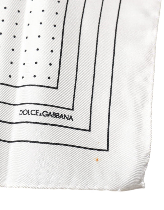 White Polka Dots Square Handkerchief Scarf