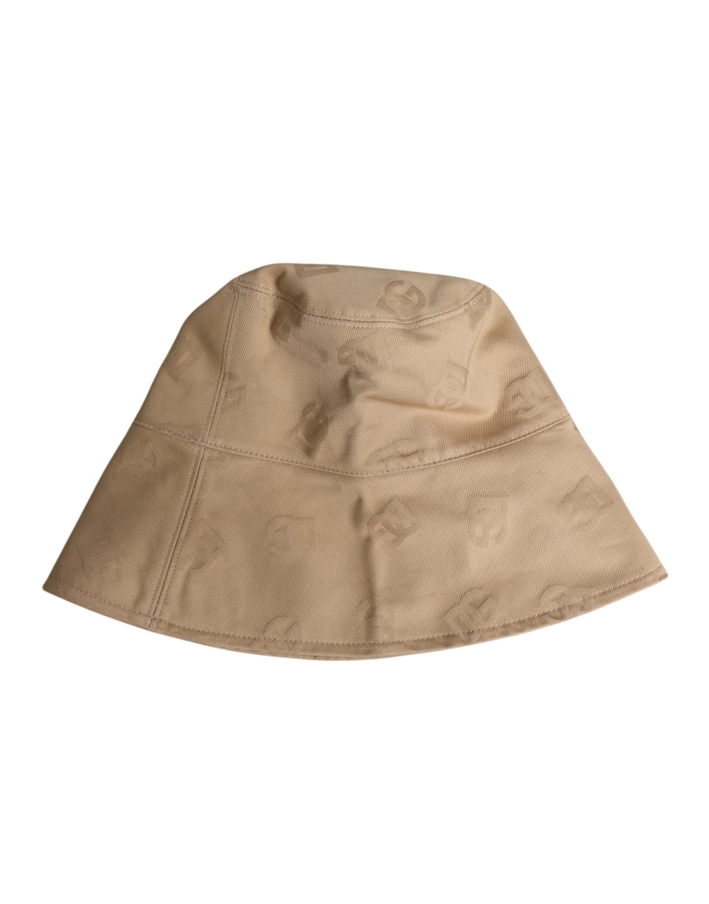 Beige Logo Monogram Cotton Bucket Cap