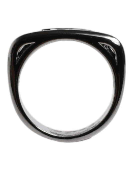 Silver Tone Brass Anello DG Logo Ring