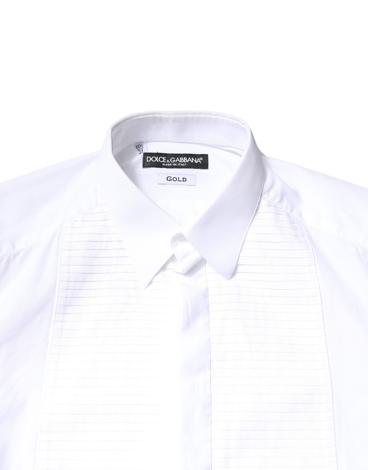 White GOLD Cotton Poplin Bib Men Dress Shirt