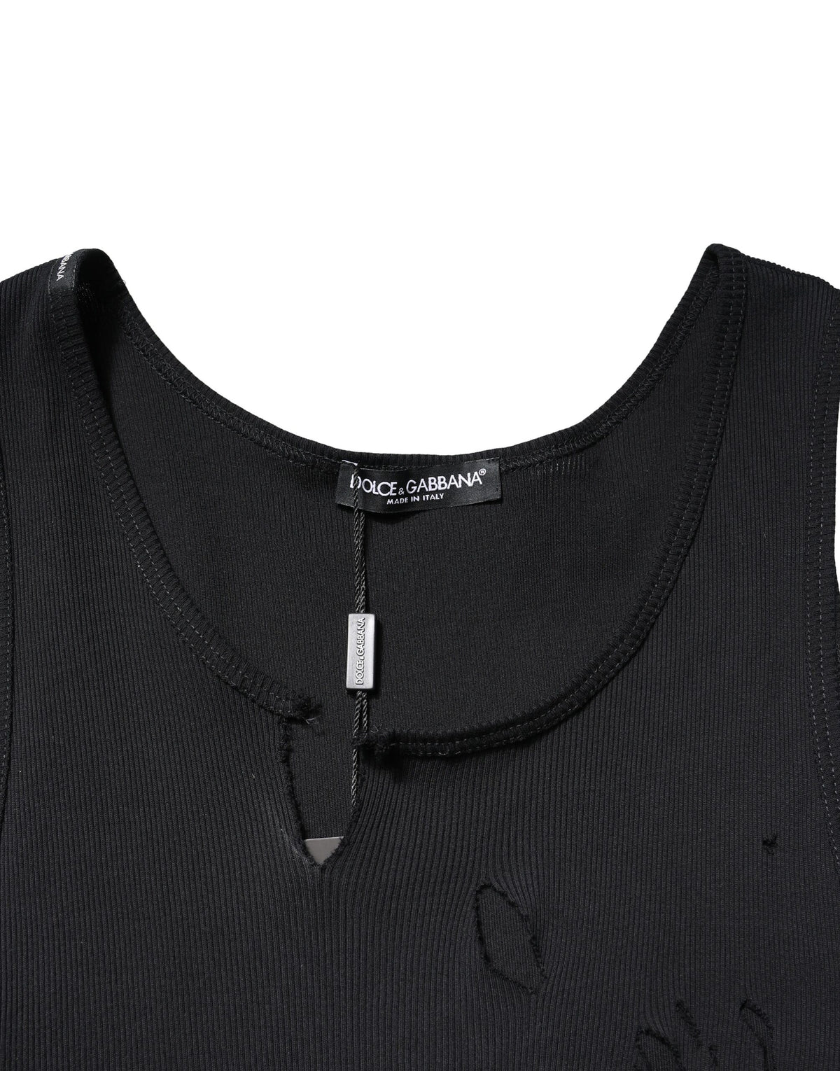 Black Cotton Rip Style Sleeveless Men Tank T-shirt