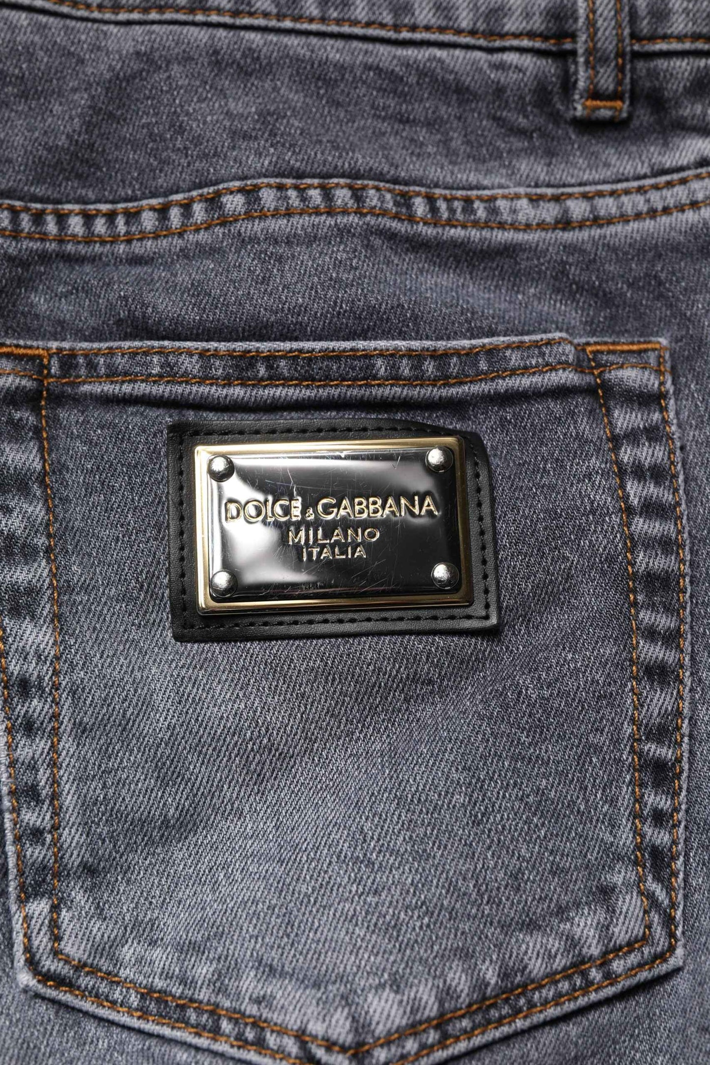Dark Gray Cotton Stretch Skinny Denim Jeans