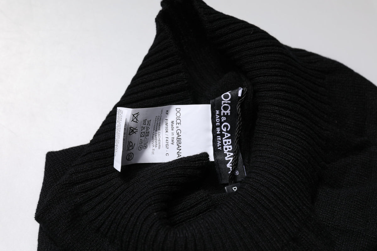 Black Cashmere Knitted Neck Warmer Foulard Scarf