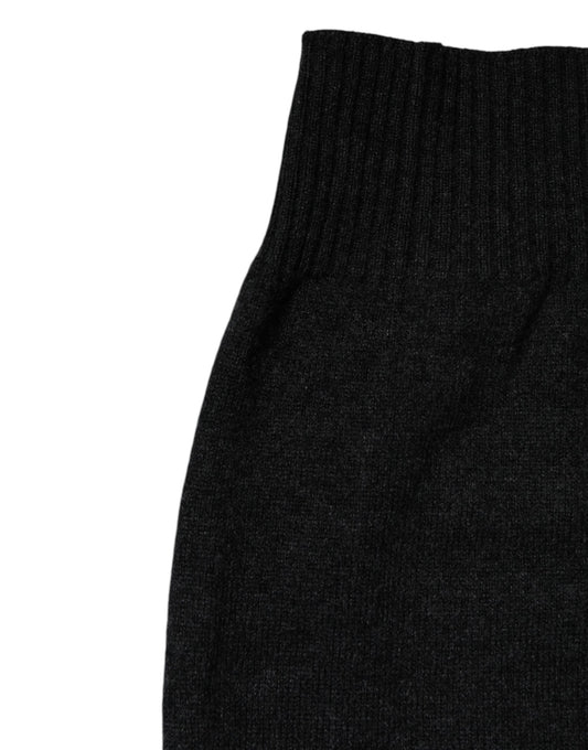 Black Cashmere Knitted Neck Warmer Foulard Scarf