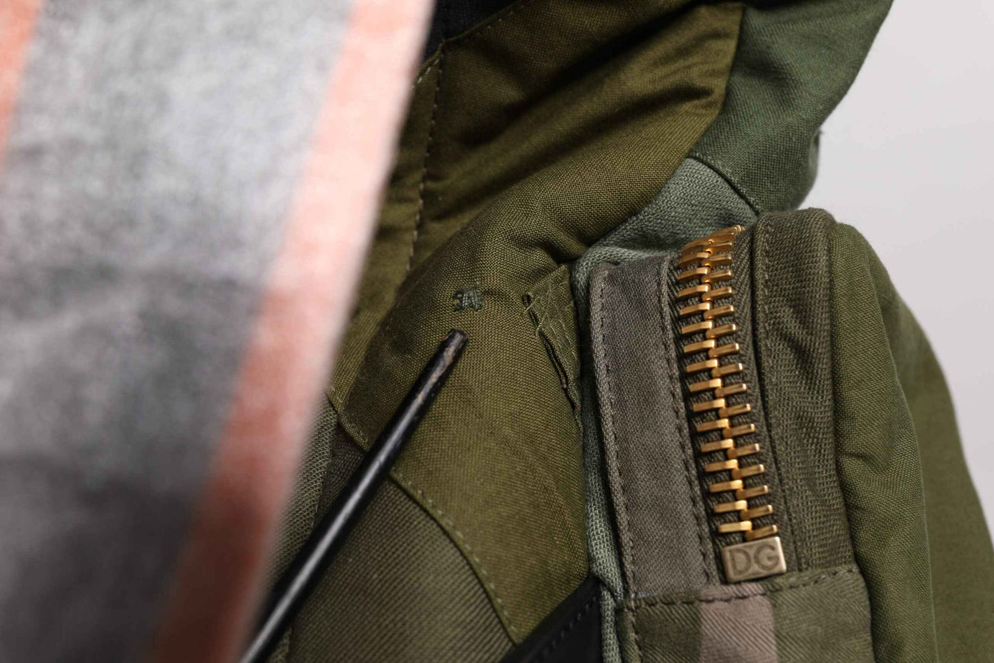 Military Green Patchwork Travel Backpack Bag