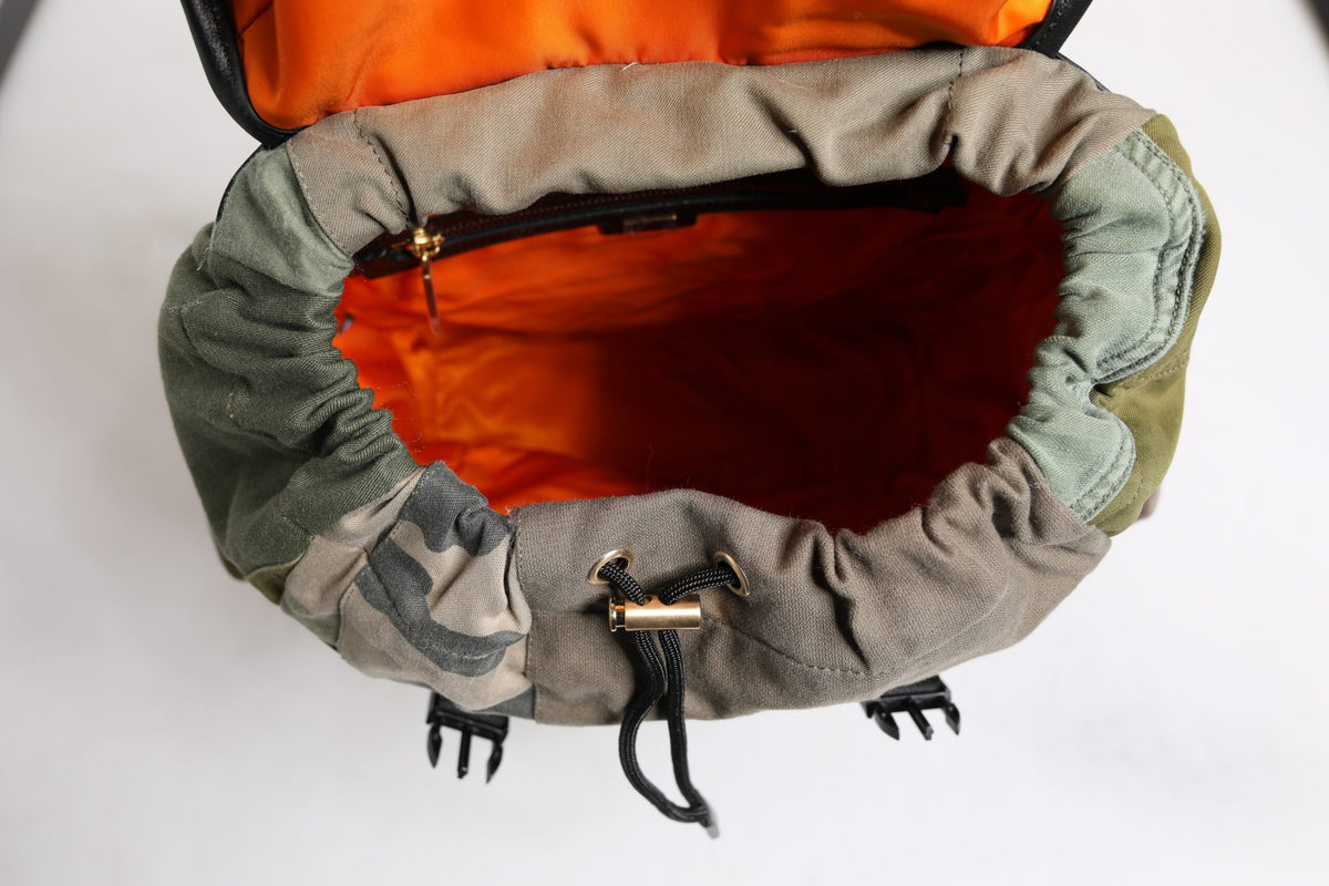 Military Green Patchwork Travel Backpack Bag