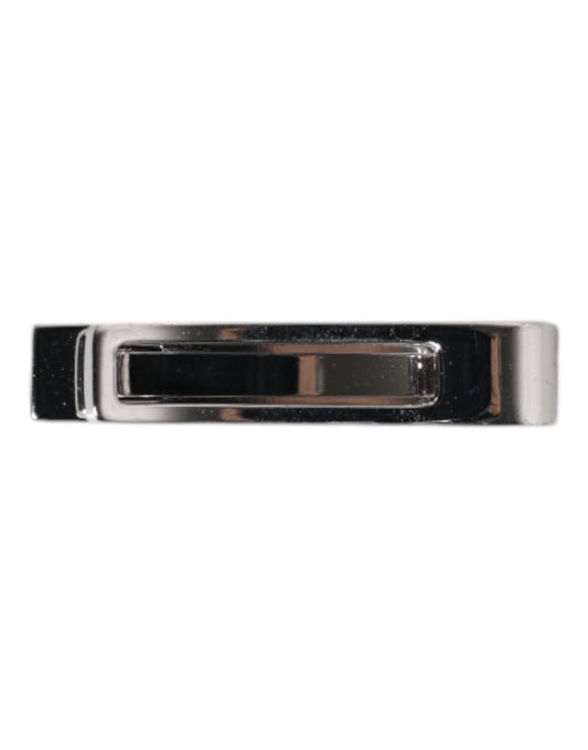 Silver Tone Brass Logo Branded Tie Clip Bar