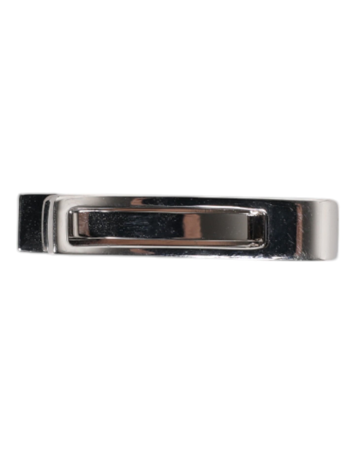 Silver Tone Brass Logo Branded Tie Clip Bar