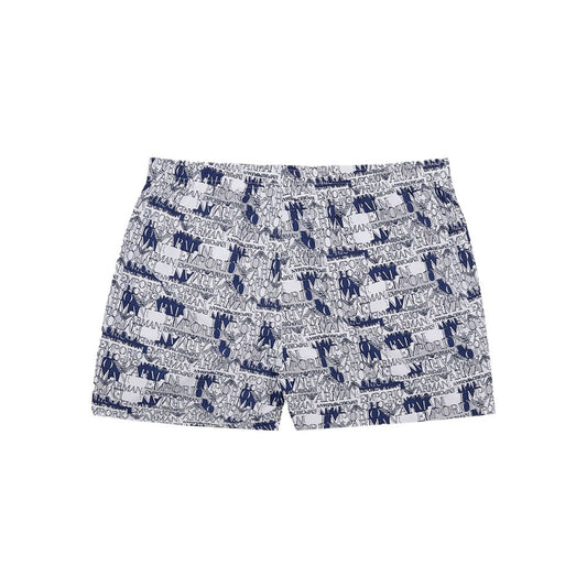 White Polyester Swim Shorts
