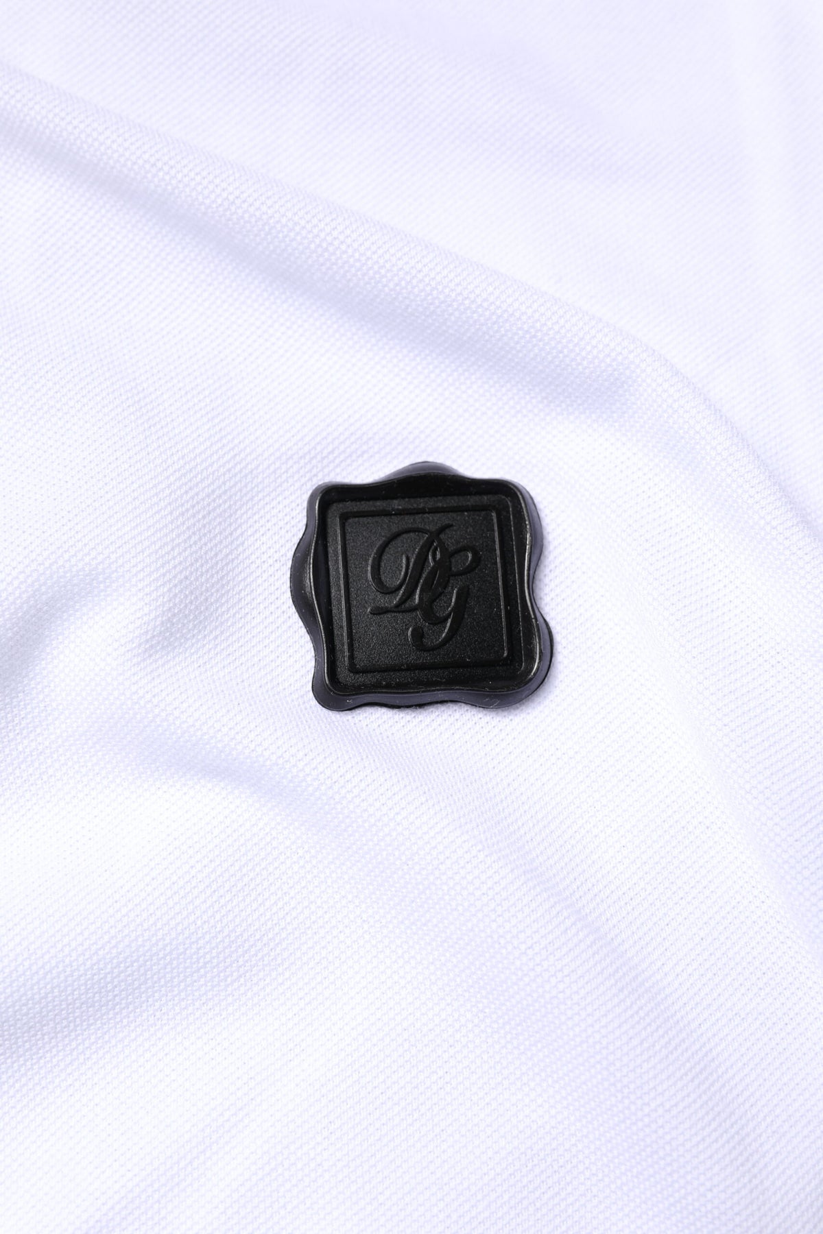 White Cotton Logo Collared Polo T-shirt