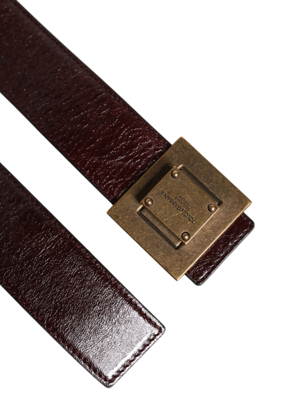 Brown Leather Gold Metal Buckle Classic Belt