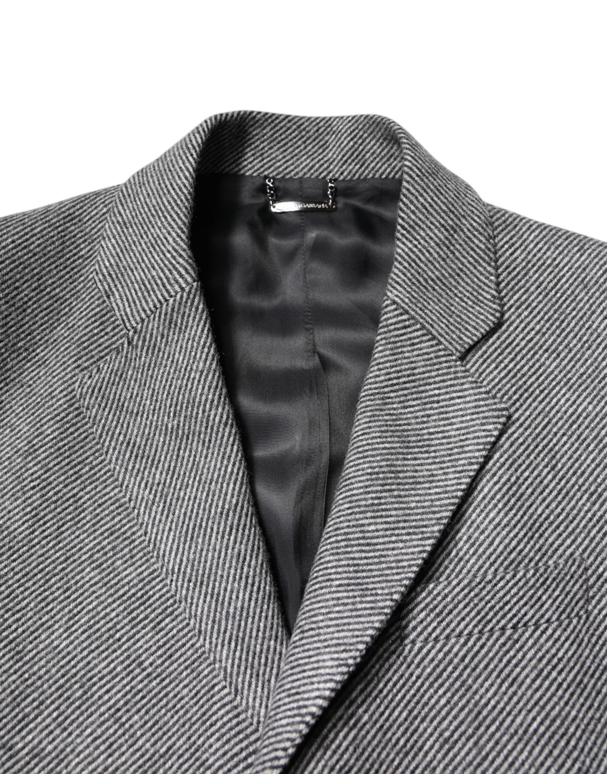 Gray Wool Single Breasted Trench Coat Jacket