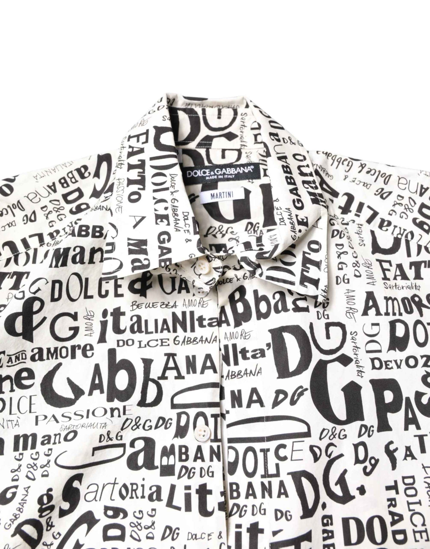 White Black Logo MARTINI Men Casual Shirt