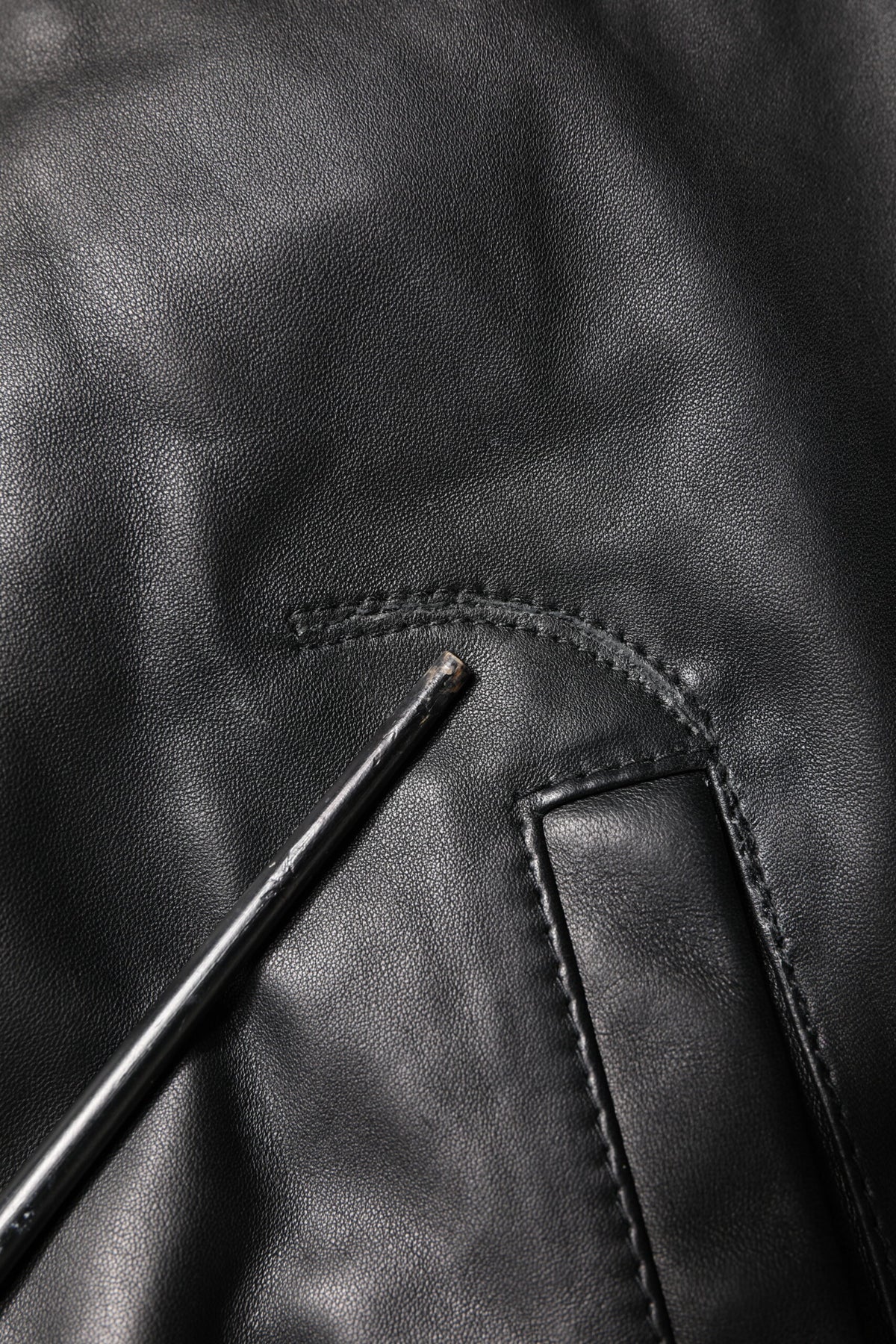 Black Lambskin Leather Full Zip Biker Jacket