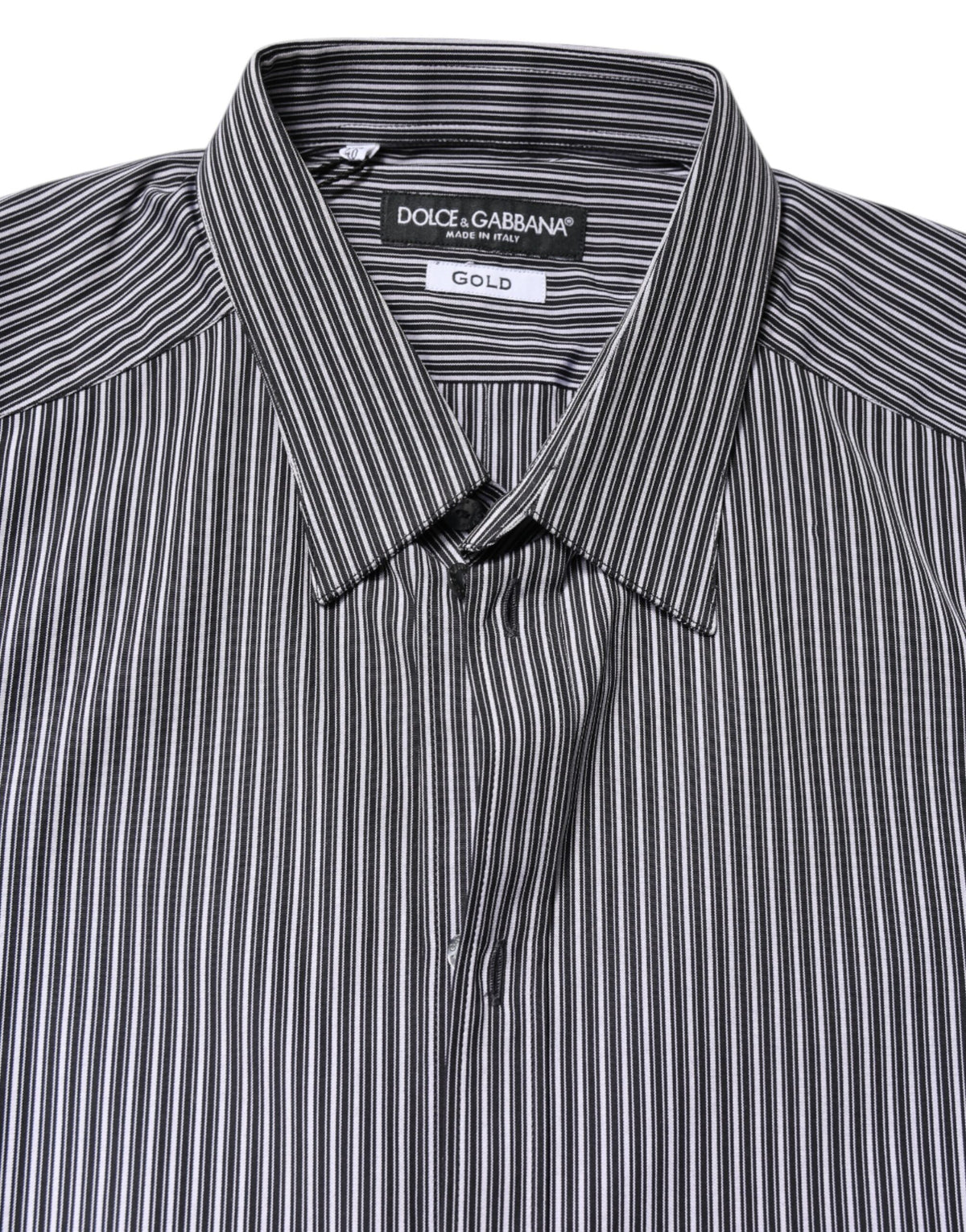 Black White Striped GOLD Formal Dress Shirt