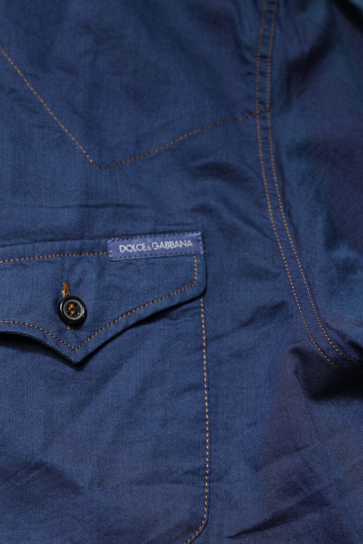 Blue Cotton GOLD Long Sleeves Casual Shirt
