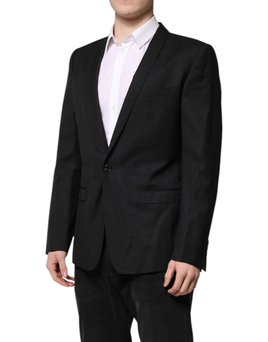 Black GOLD Single Breasted Suit Coat Blazer