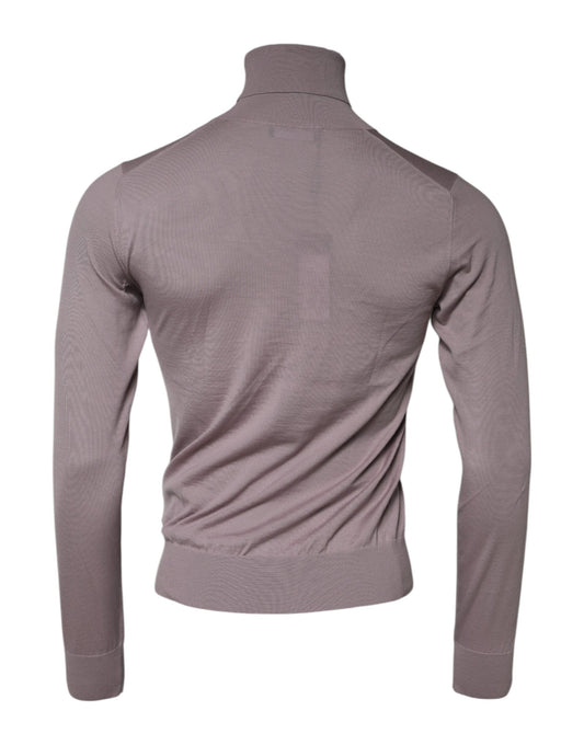 Brown Cashmere Knitted Men Pullover Sweater