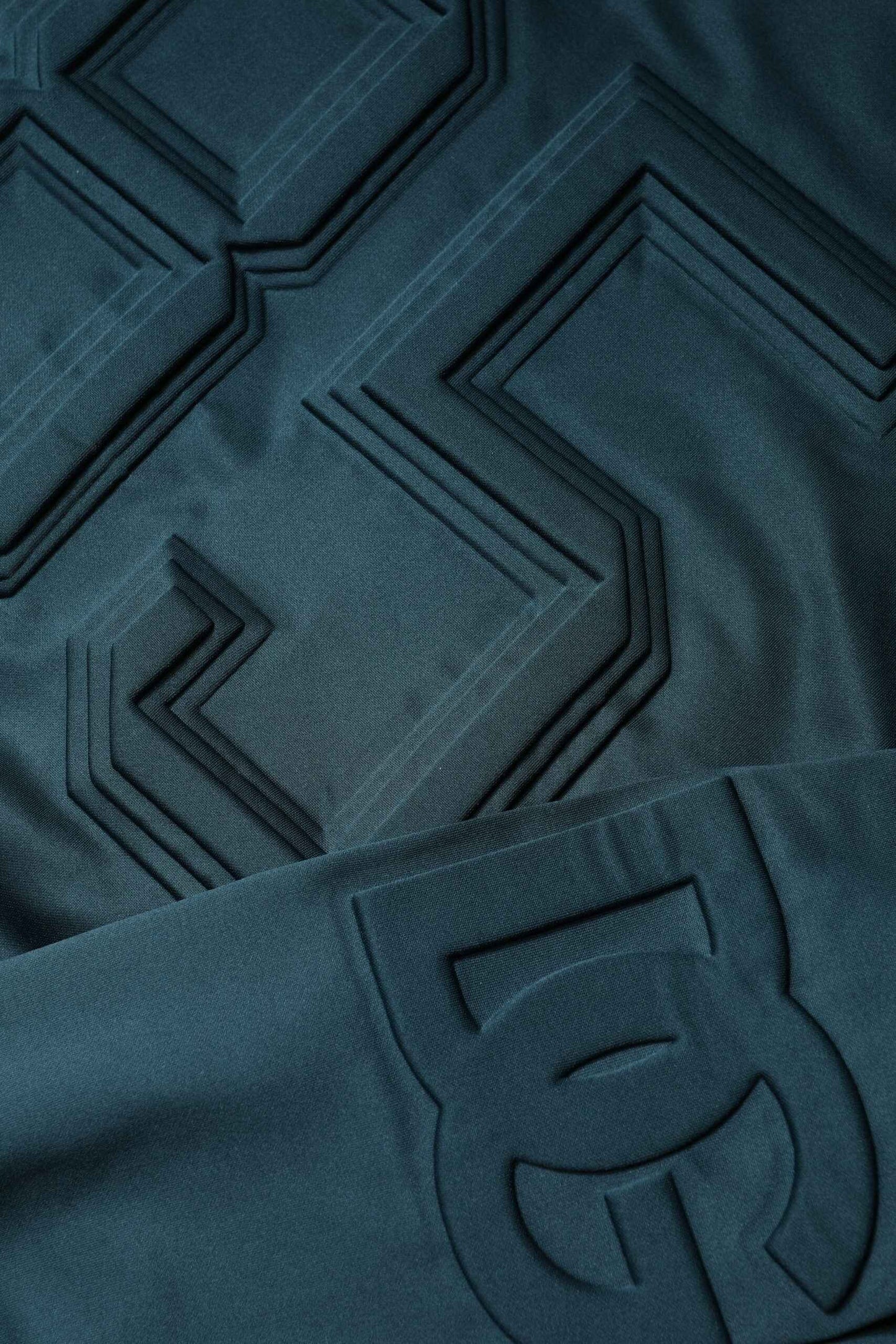 Dark Green Embossed Logo Pullover Sweater
