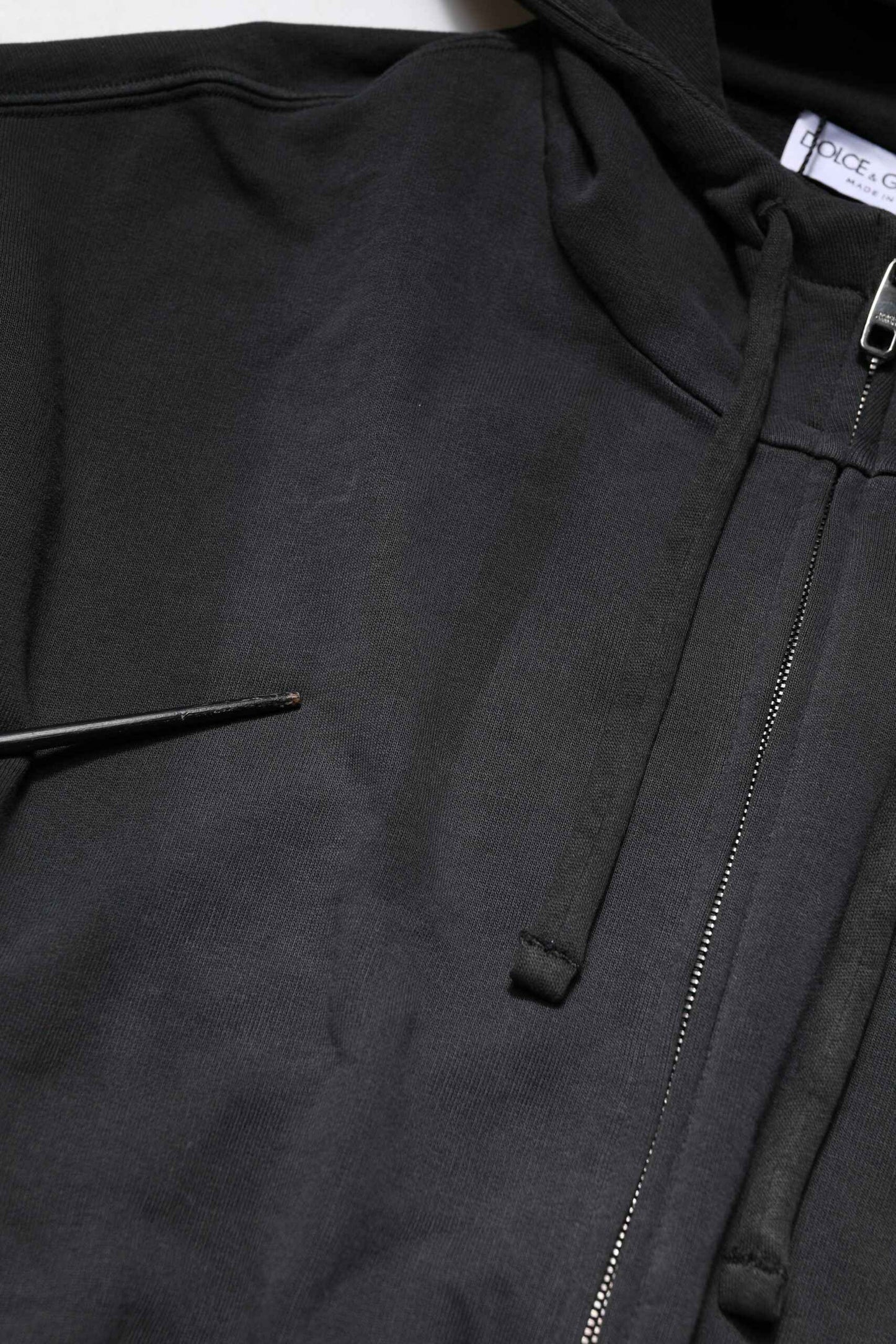 Black Logo Full Zip Hooded Men Sweatshirt Sweater