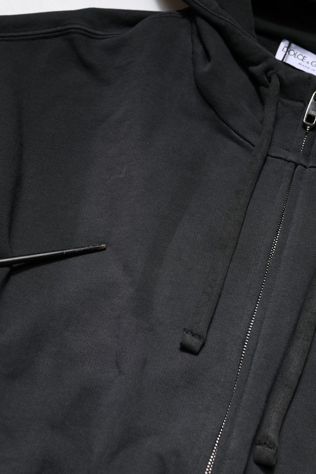 Black Logo Full Zip Hooded Men Sweatshirt Sweater