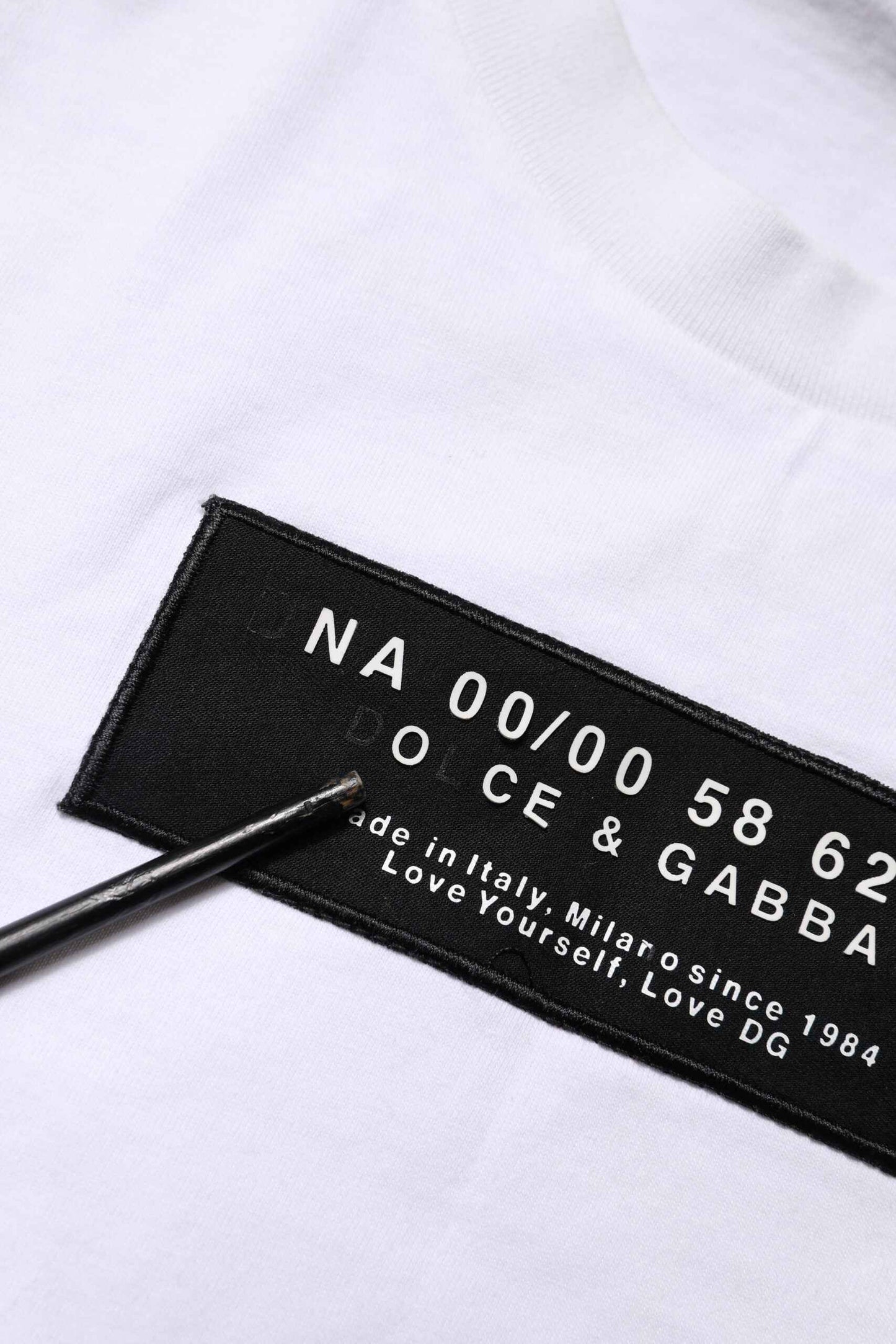 White Cotton Logo Patch Crew Neck T-shirt
