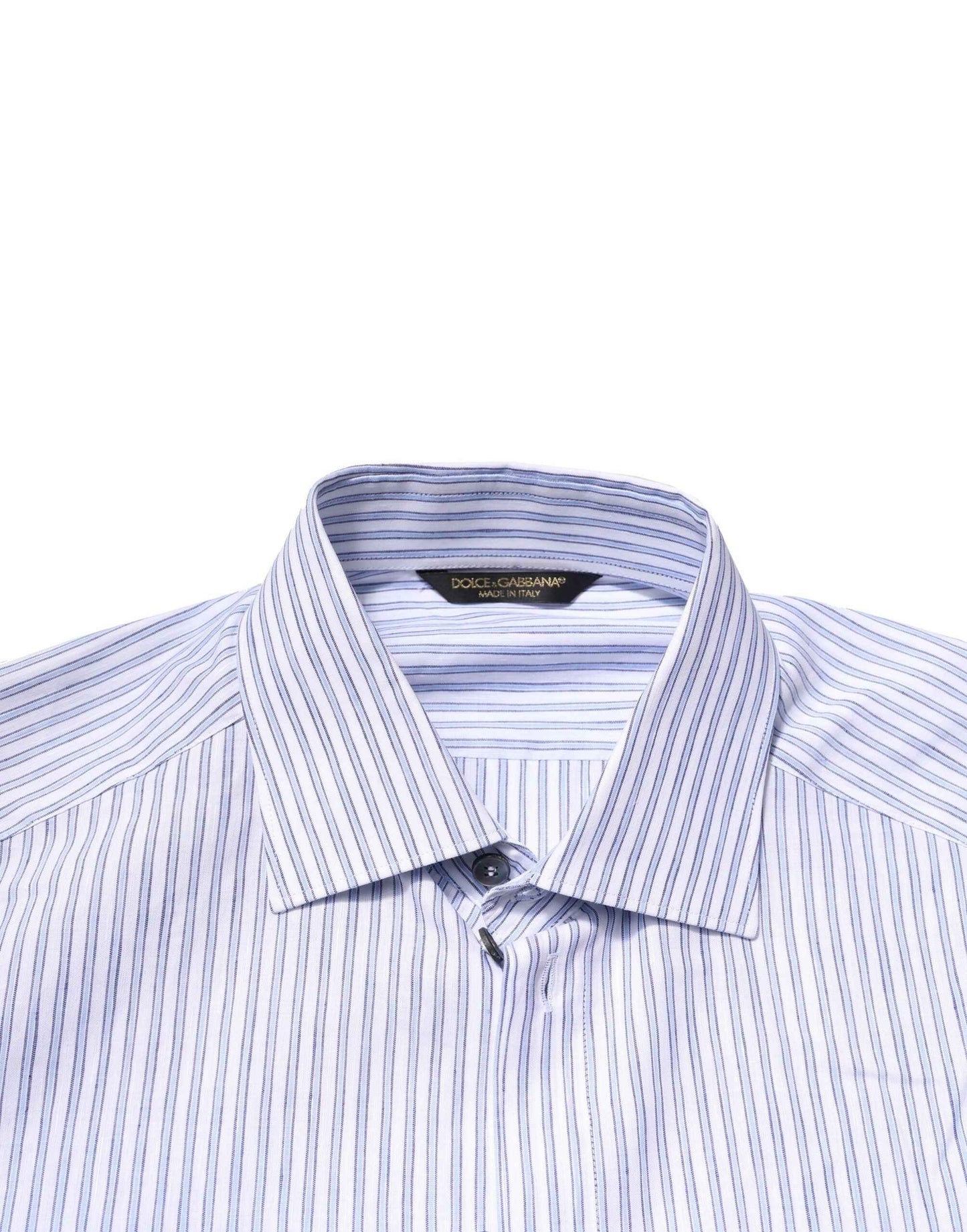 White Blue Striped Cotton Dress Formal Shirt