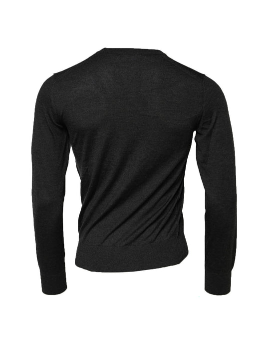 Gray Cashmere Crew Neck Sweatshirt Sweater