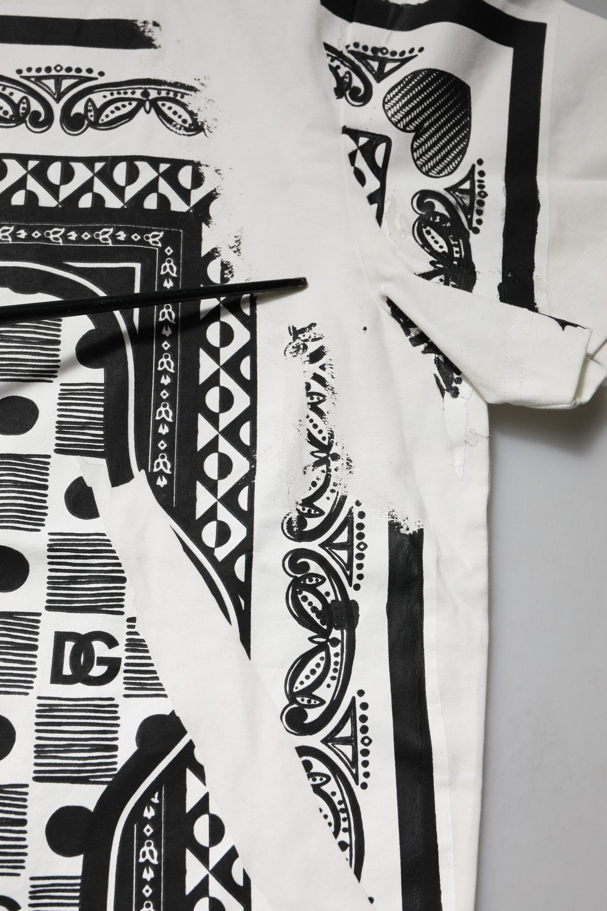 White Bandana Cotton Men Crew Neck T-shirt