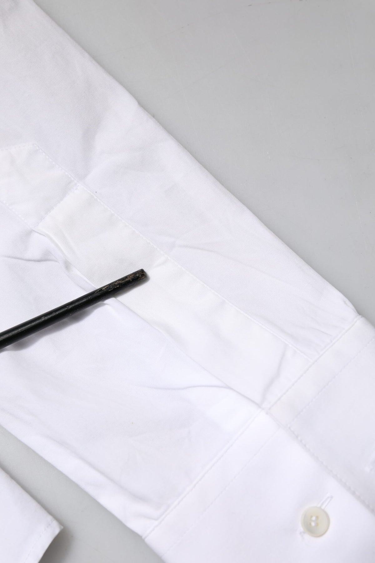 White Cotton GOLD Long Sleeves Dress Shirt