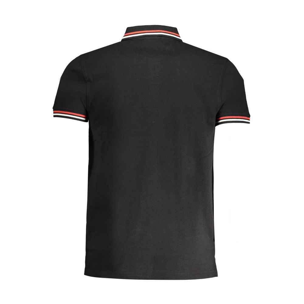 Black Cotton Men Polo Shirt