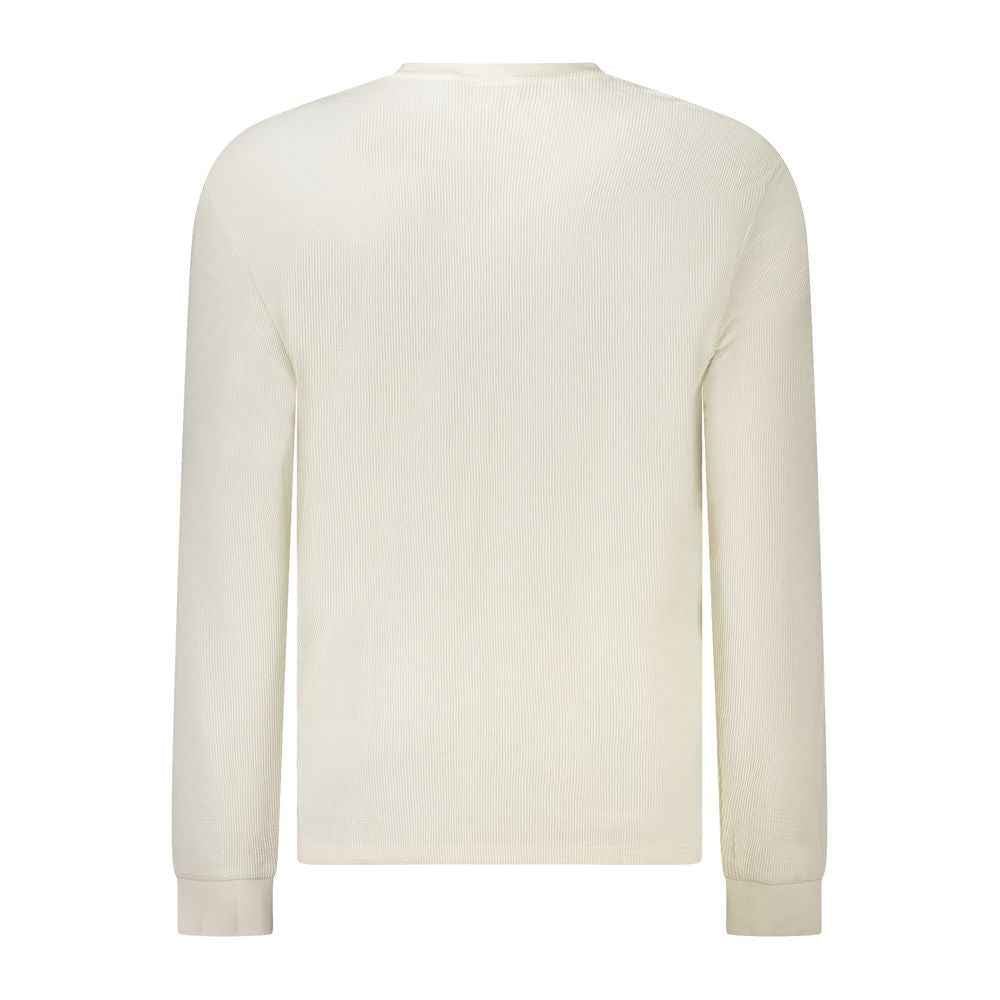 White Cotton Men's Long-Sleeve T-Shirt