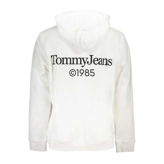 White Cotton Men's Sweatshirt with Hood