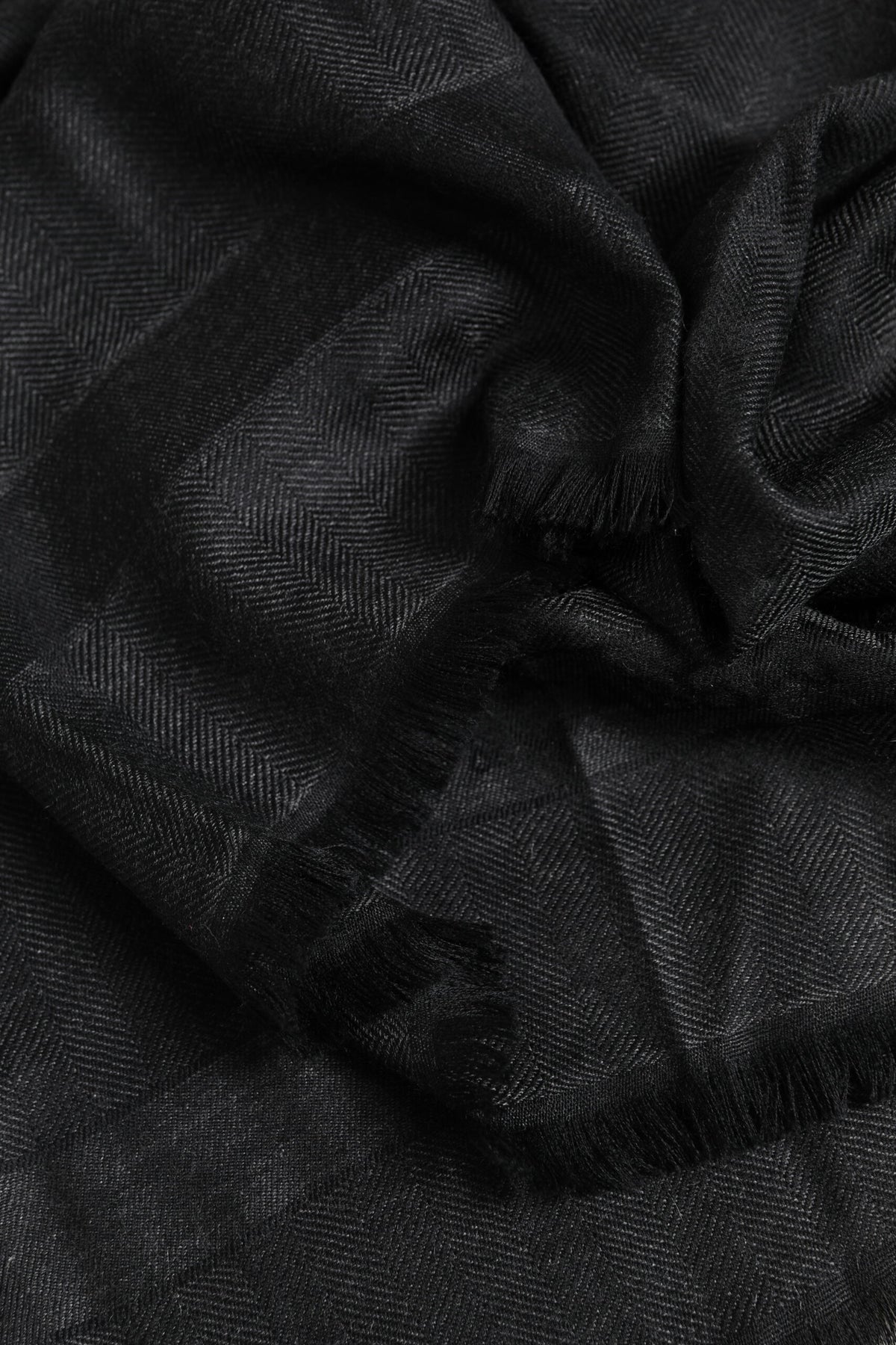 Dark Gray Cashmere Fringes Neck Warmer Scarf