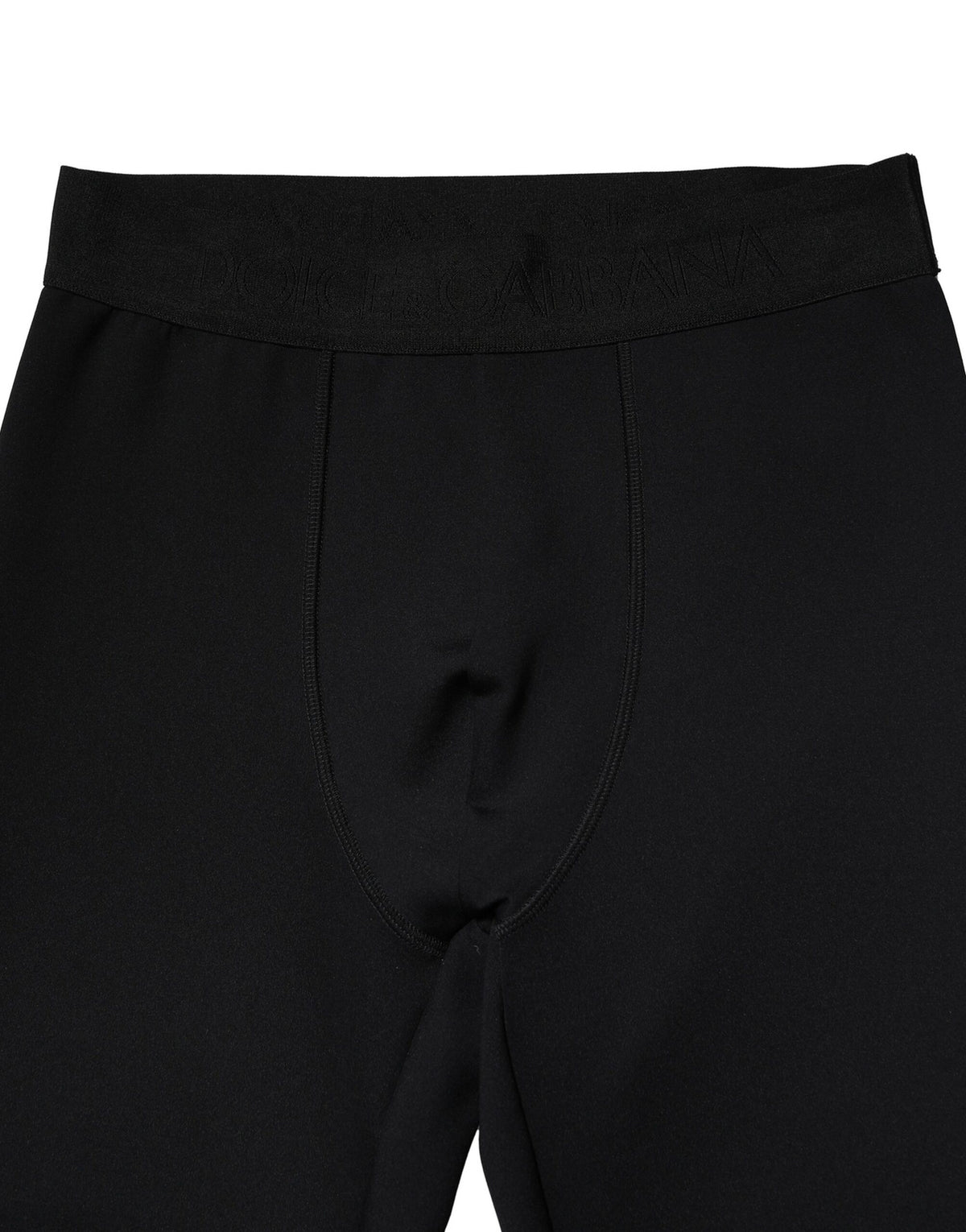Black Nylon Elastic Logo Men Leggings Pants