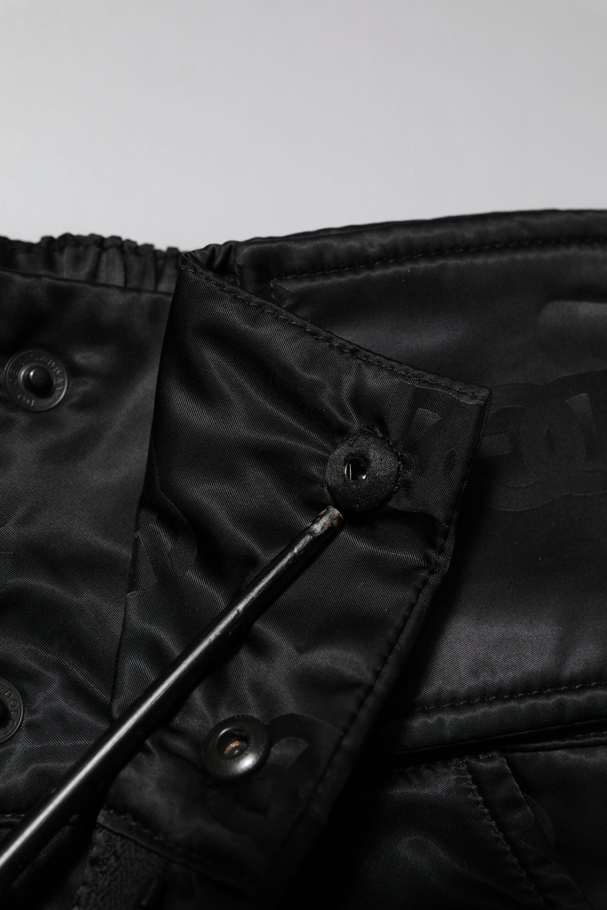 Black Nylon DG Logo Straight Pants
