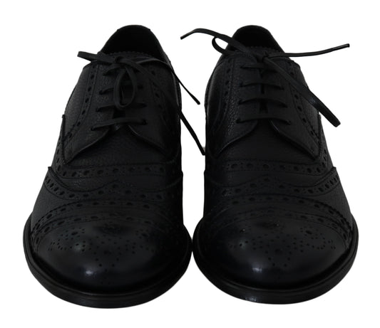 Blue Leather Wingtip Oxford Dress Shoes Dolce & Gabbana