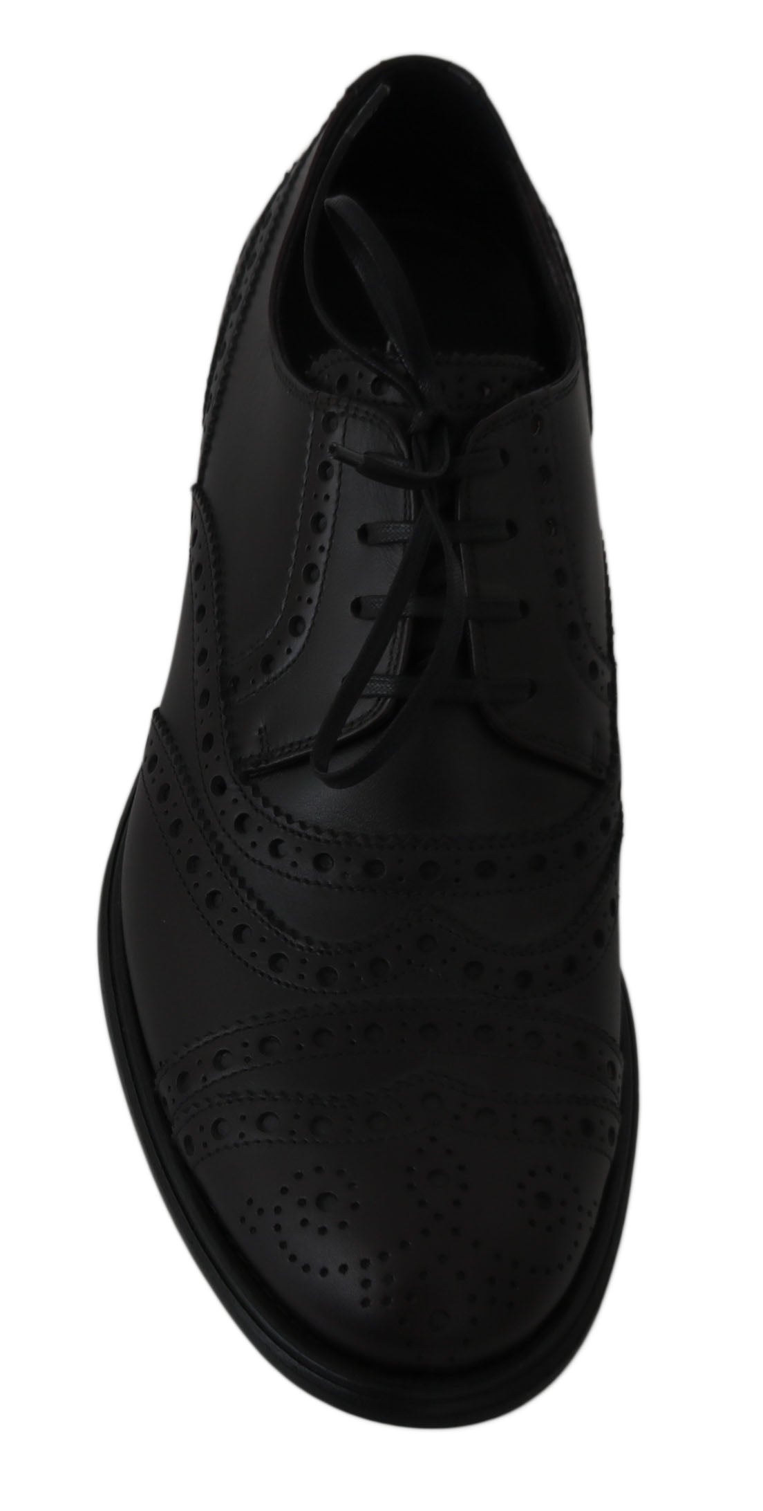 Black Leather Wingtip Oxford Dress Shoes Dolce & Gabbana