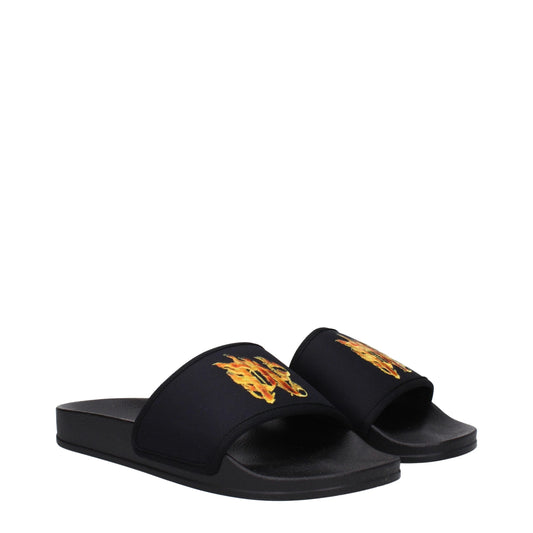Black Fabric Slippers