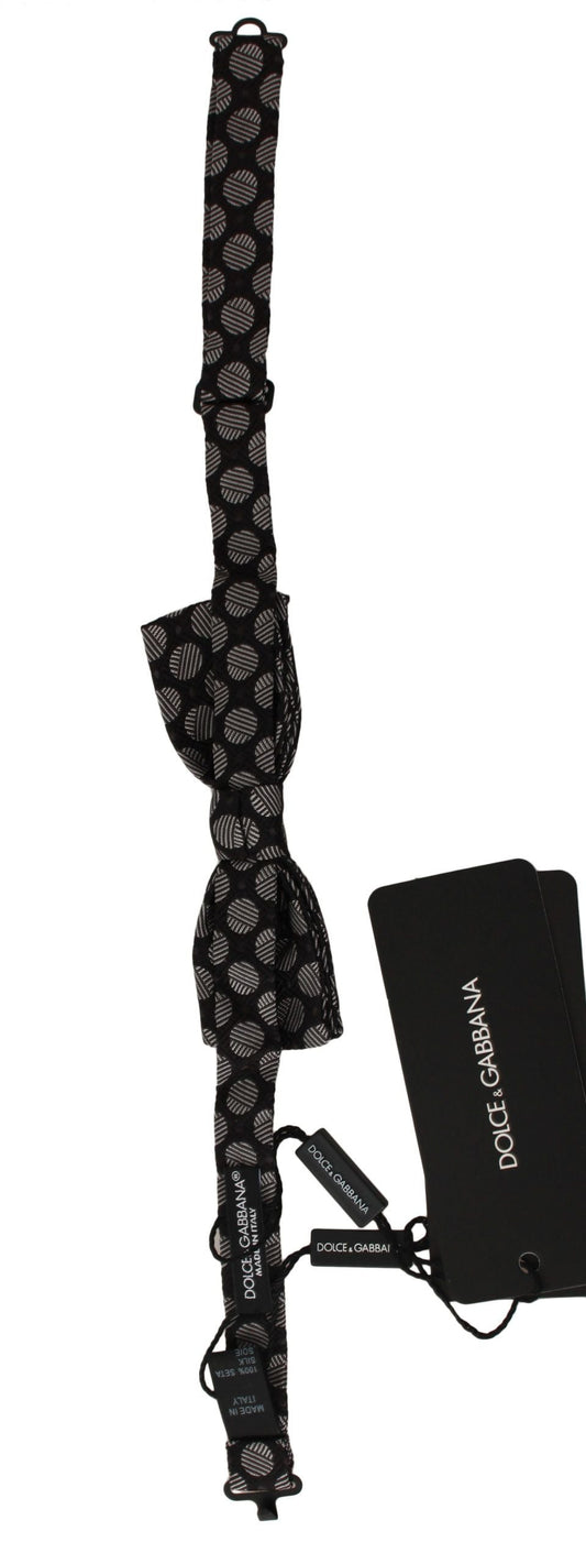 Brown Silk Polka Dot Jacquard Men Bow Tie Papillon Dolce & Gabbana