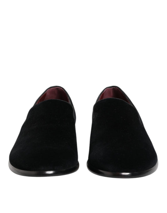 Black Velvet Loafers Formal Men Dress Shoes