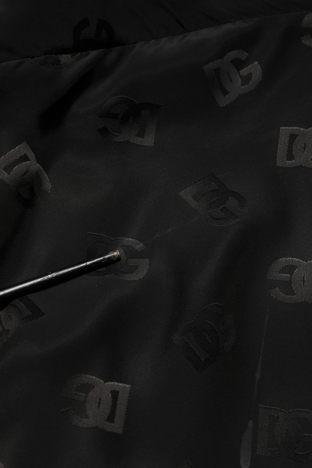 Black Polyester Logo Monogram Coat Jacket